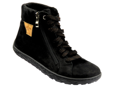 Barefoot skórzane minimalistyczne botki damskie czarne Nika Komfort  1443