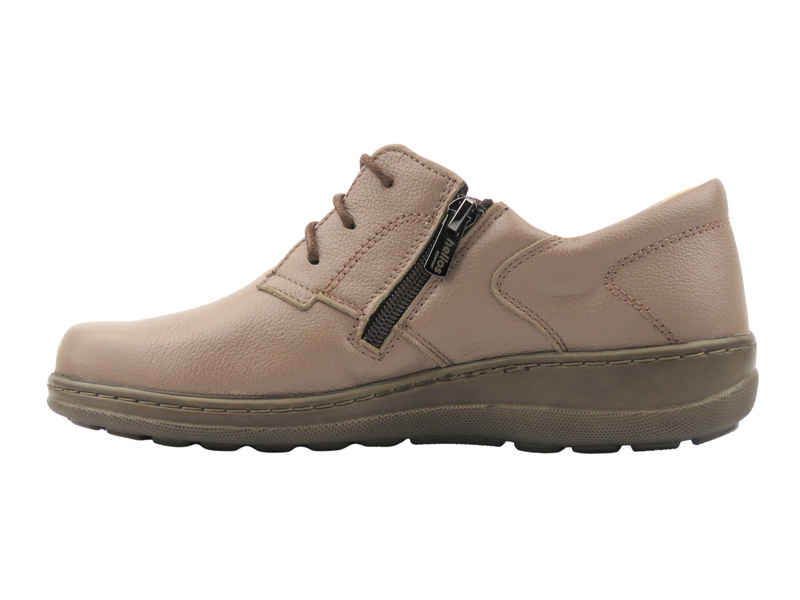 Wygodne skórzane półbuty damskie Helios Komfort 477, khaki