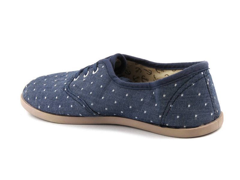 Trampki damskie JW+WISHOT WI-32-188, granatowe w kropki