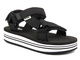 Sportowe sandały damskie na platformie- Lee Cooper LCW-24-05-2753L, czarno-białe