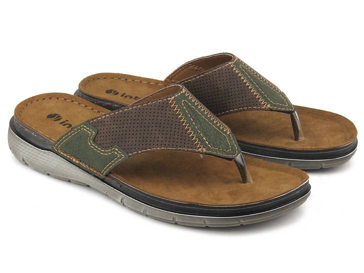 Wygodne japonki męskie INBLU VI-08, ciemny brąz