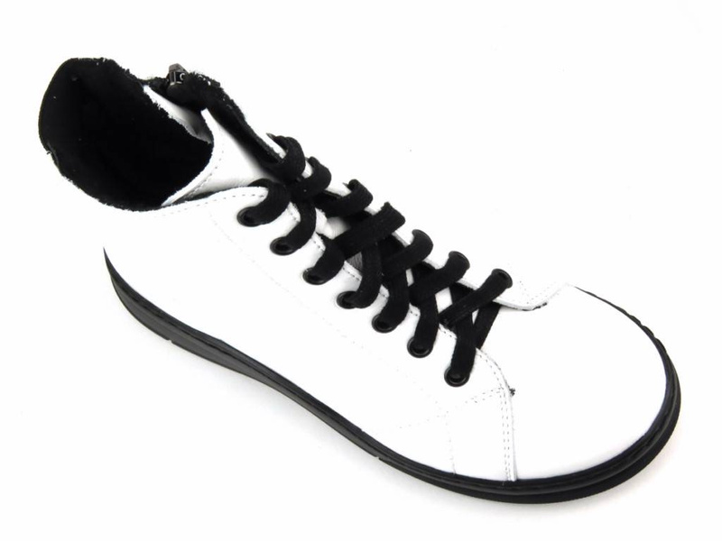 Botki damskie ocieplane filcem - HELIOS Komfort 517, białe