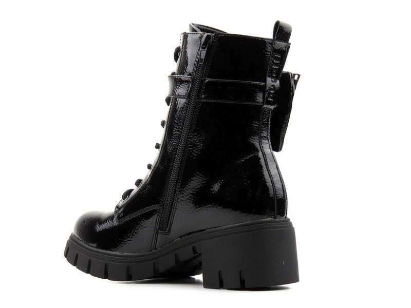 Botki damskie, trapery z efektowną saszetką - BUGATTI 431-A4T33-5700, czarne