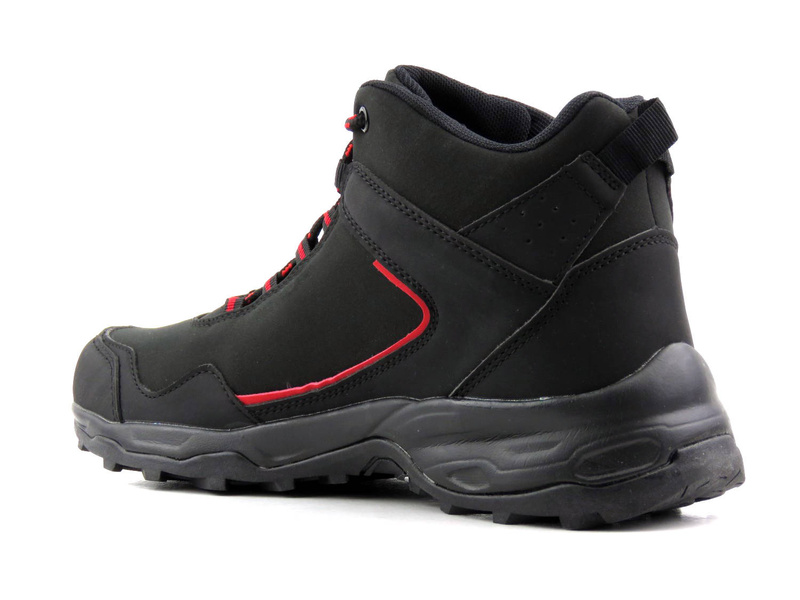 Wysokie trekkingi męskie OUTDOOR DK Aqua Soft Shell 1029, czarne z czerwonym