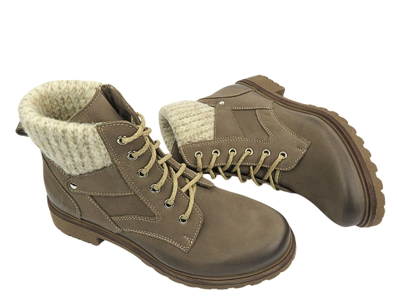 Wygodne trapery damskie z miękkiej skóry Best-But 1178, brązowe