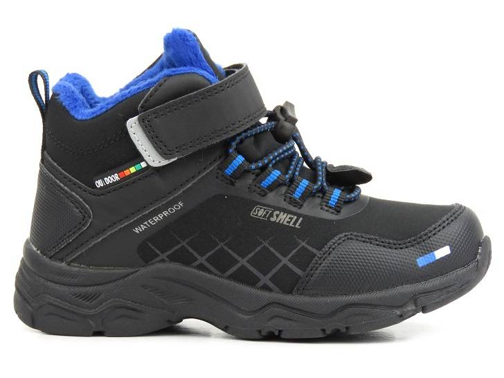 Śniegowce, trapery dziecięce - AMERICAN CLUB HL 28/22, czarne z niebieskim