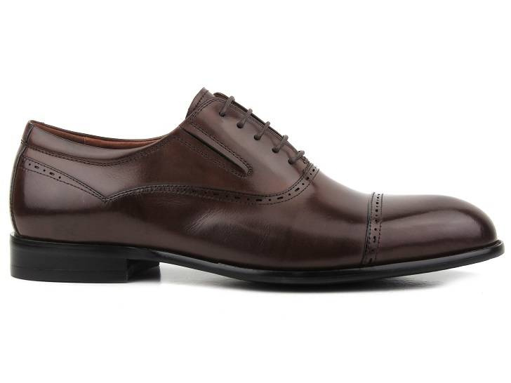Eleganckie półbuty męskie, brogsy, oksfordy Brooman T83-294-AB44, brązowe