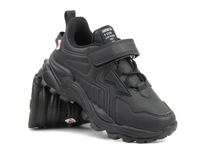 Buty dziecięce, młodzieżowe sportowe - American Club AA 17/22, czarne