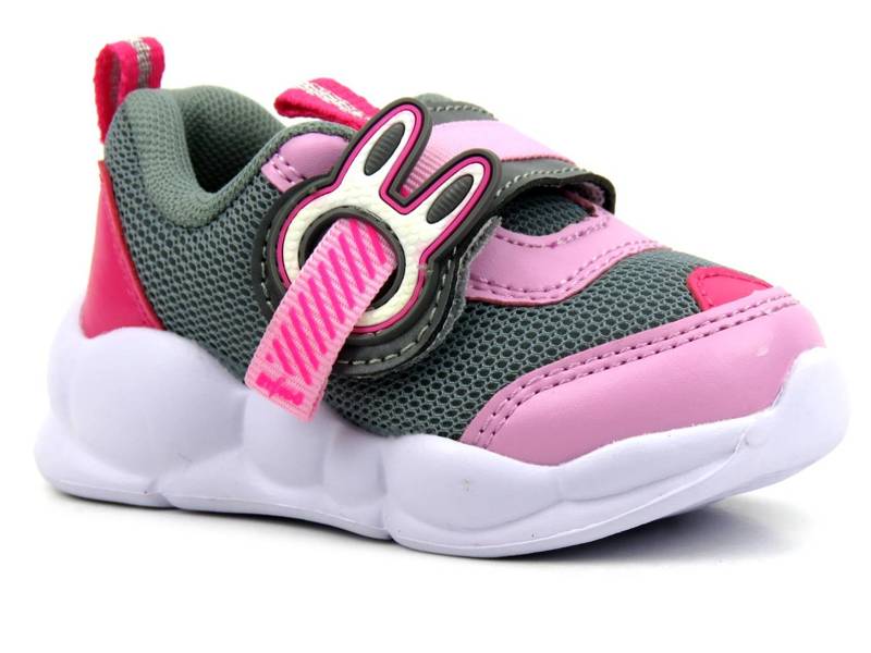 Buty sportowe dziecięce z elastyczną podeszwą - BEFADO 516P091, szaro-różowe