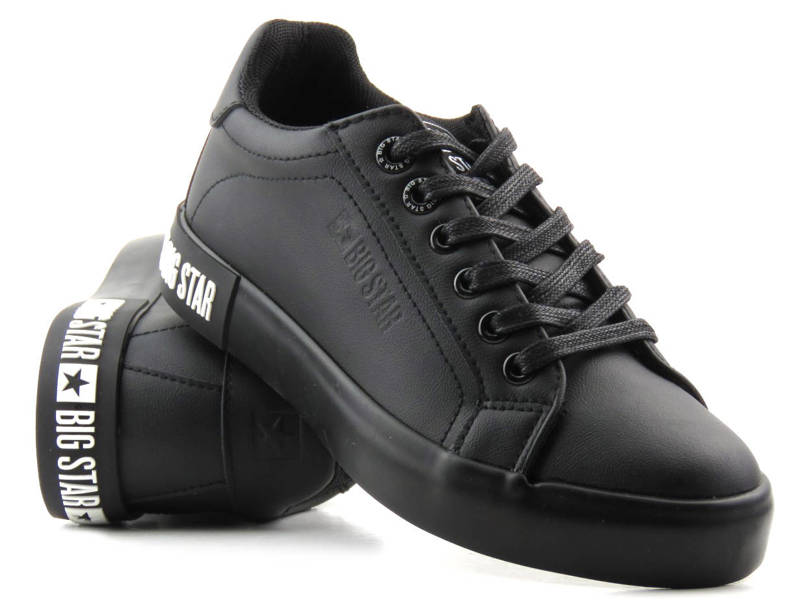 Czarne sneakersy damskie z ekoskóry - BIG STAR II274030