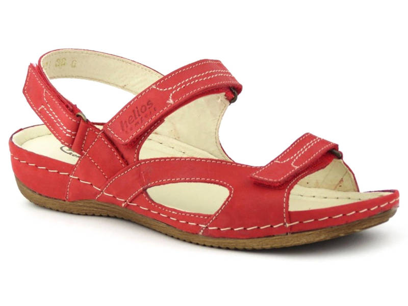 Elastyczne, lekkie sandały damskie Helios Komfort 221, czerwone