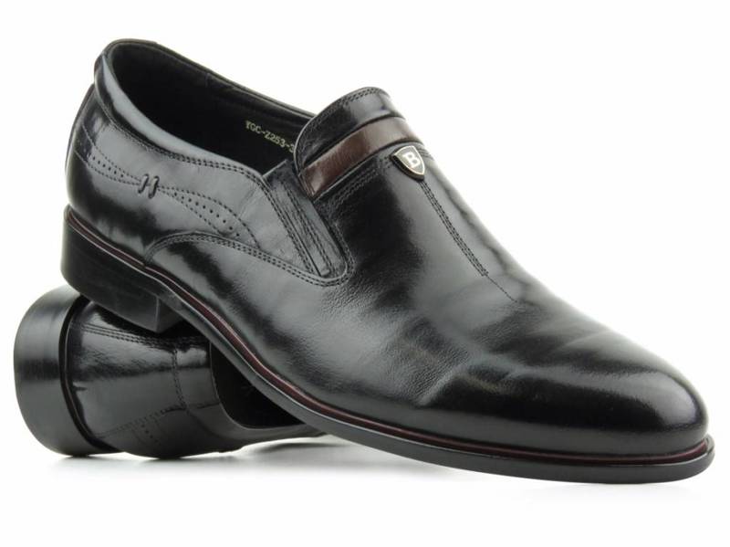 Eleganckie loafersy, półbuty męskie JOHN DOUBARE YGC-760-Z253-351-1, czarne