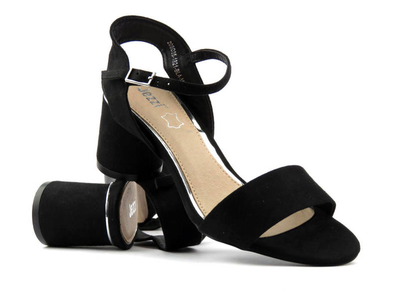 Eleganckie sandały damskie na obcasie - Jezzi 20SD35-1821, czarne