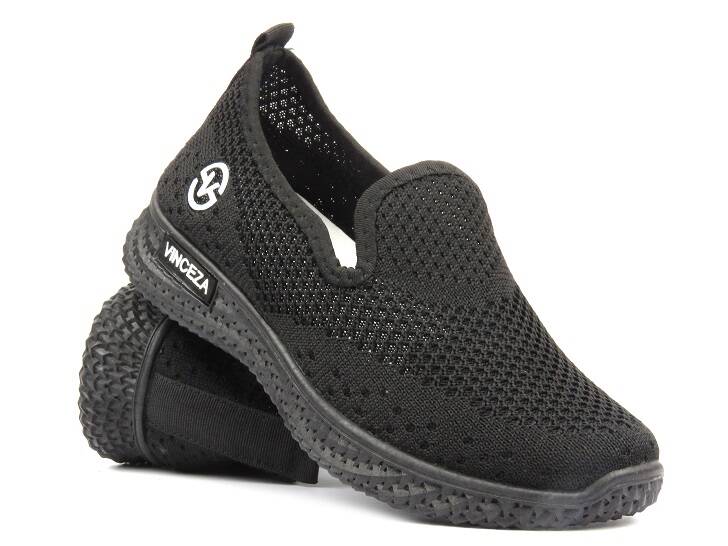 Komfortowe buty damskie sportowe, trampki - Vinceza 34602, czarne