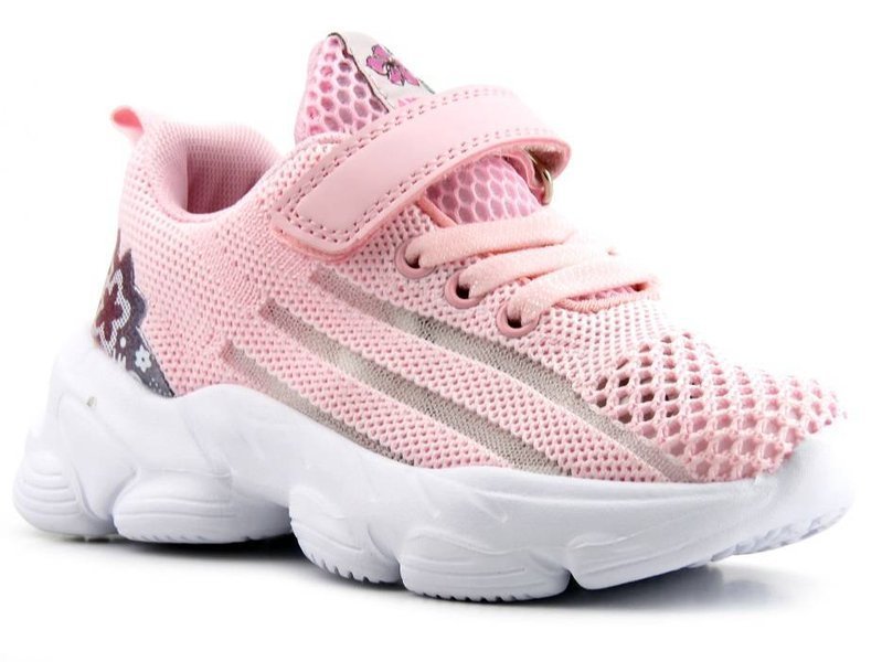Przewiewne buty dziecięce sportowe, adidasy American Club ES 24/21, różowe