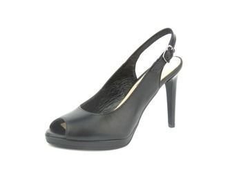 Skórzane sandały damskie na szpilce - Eksbut 4151, czarne