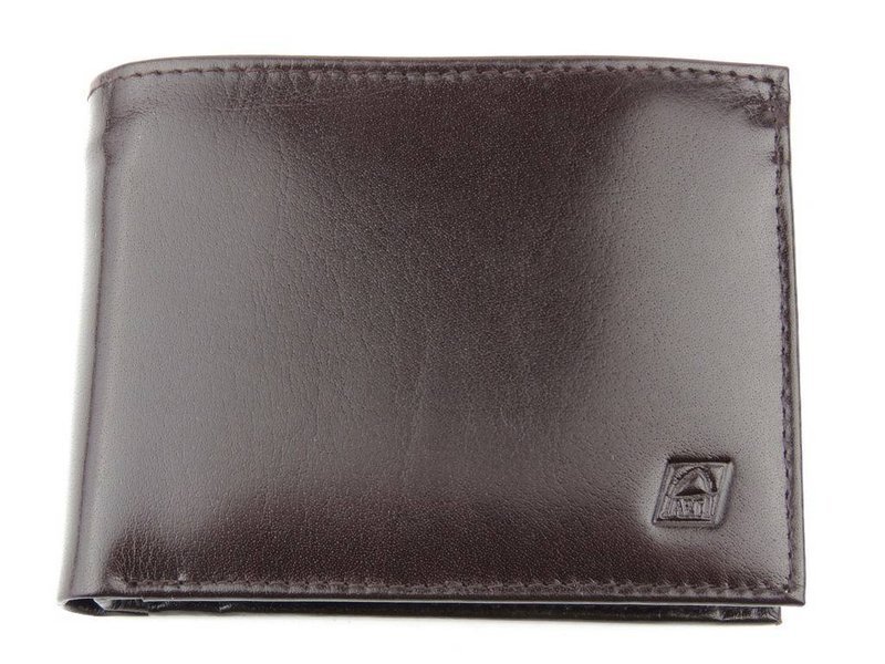Skórzany, rozkładany portfel męski w kolorze brązowym A-ART