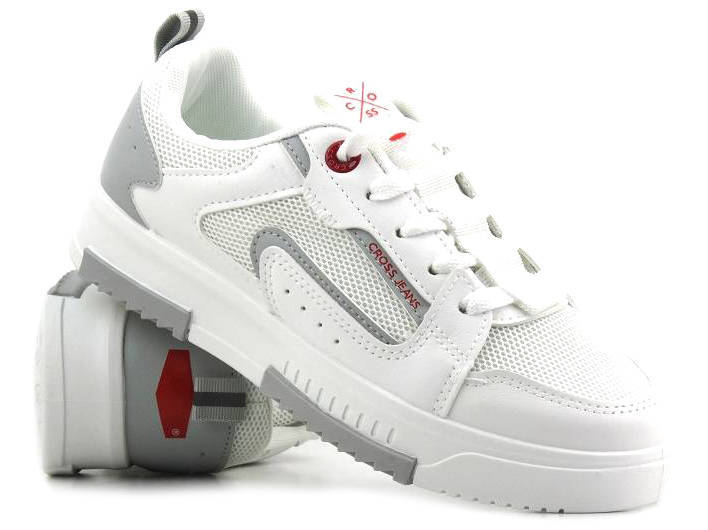 Sneakersy, buty sportowe damskie - CROSS JEANS  LL2R4011C, białe