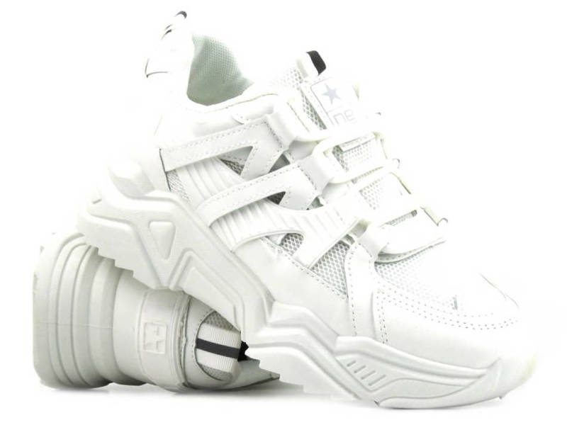 Sneakersy, buty sportowe damskie NEWS 22SP35-4620, białe