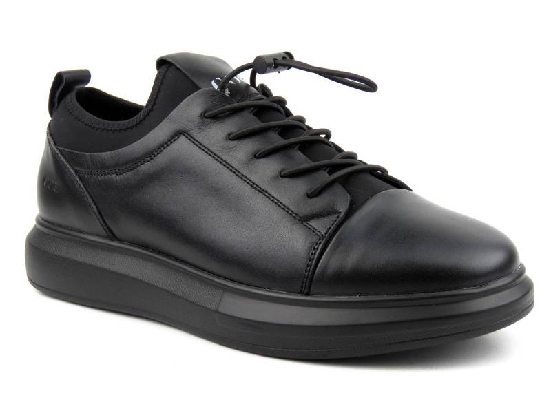 Sneakersy, buty sportowe męskie ze ściągaczem - GOE II1N4052, czarne