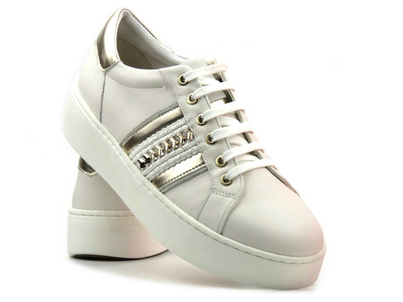 Sneakersy damskie renomowanej marki GEOX D25QXE, białe