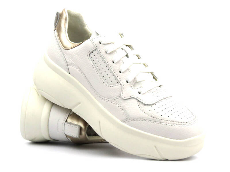 Sneakersy damskie renomowanej marki - GEOX D45NHB, białe