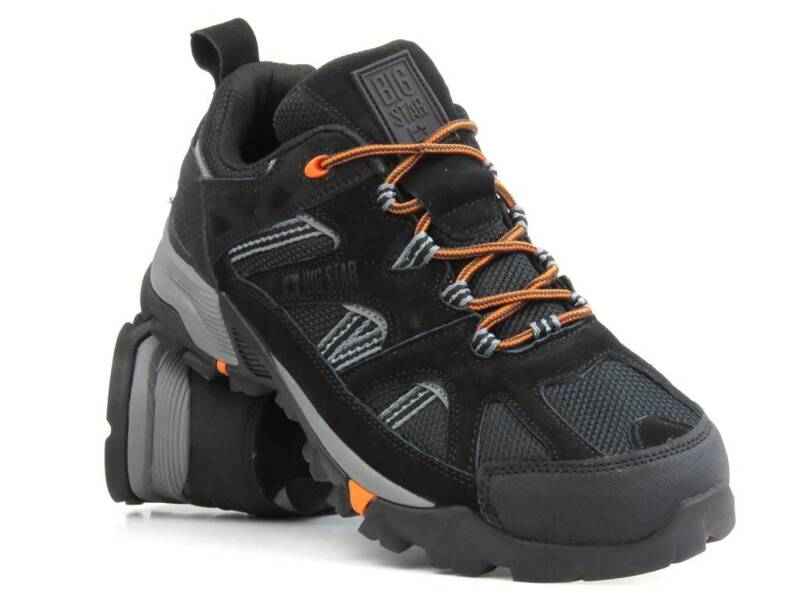 Sneakersy, trekkingi męskie z technologią Memory Foam - BIG STAR KK174062, czarne