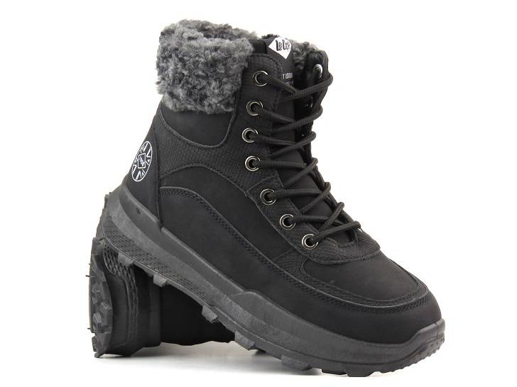 Śniegowce, buty damskie zimowe na platformie - LEE COOPER LCJ-22-44-1362L, czarne