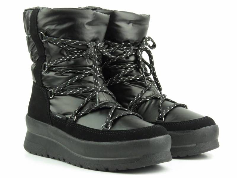 Śniegowce damskie, buty zimowe z membraną - VENEZIA 6171, czarne