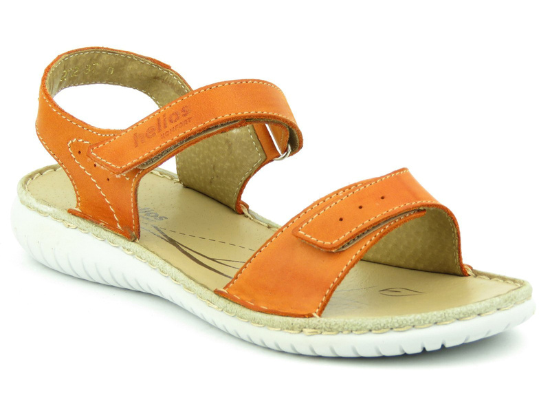 Sportowe sandały damskie w żywym kolorze - HELIOS Komfort 272, pomarańczowe