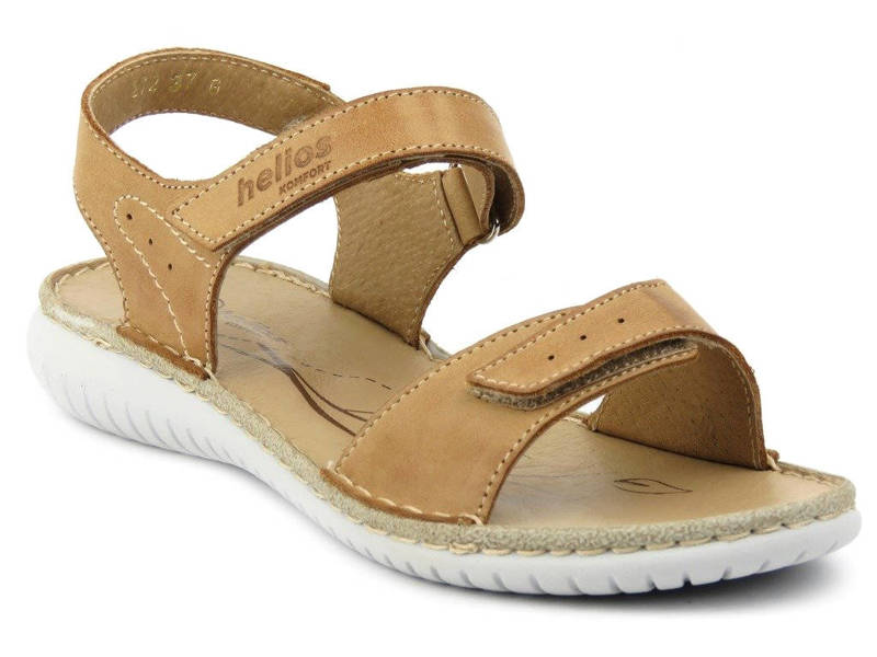 Sportowe sandały damskie ze skóry - HELIOS Komfort 272, brązowe