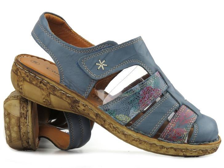 Wygodne sandały damskie z zakrytymi palcami - COMFORTABEL 720147-5, niebieskie