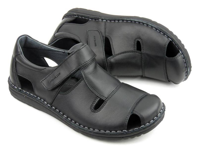 Zabudowane sandały męskie na wiosnę i lato - GRÜNLAND SA1515-80, czarne