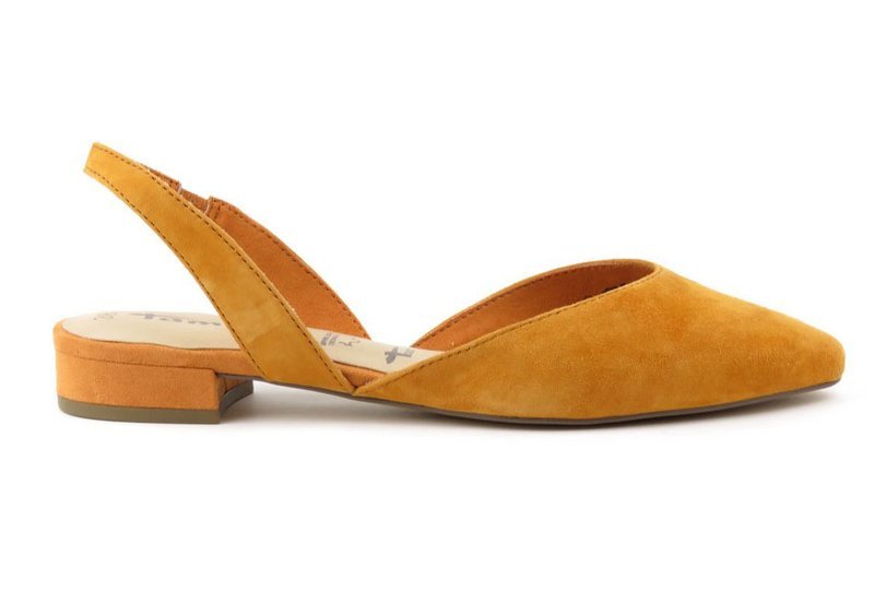 Zamszowe sandały damskie w stylu boho - TAMARIS 29401, pomarańczowe
