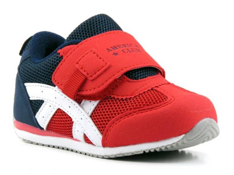 Adidasy dziecięce, buty sportowe American Club ES 14/21, czerwono-granatowe