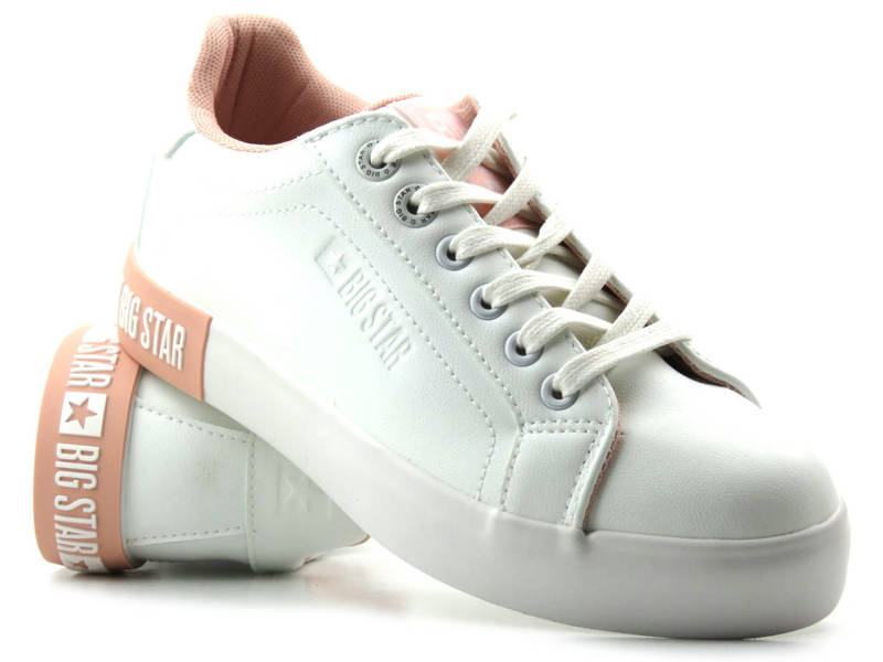 Białe sneakersy damskie z ekoskóry - BIG STAR II274033
