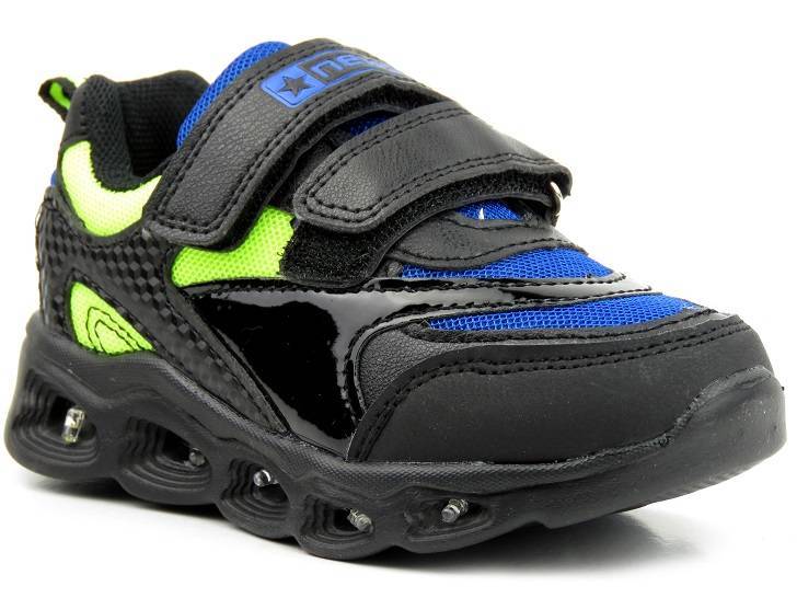 Buty dziecięce sportowe z diodami - N.E.W.S 22DZ32-4836, czarne