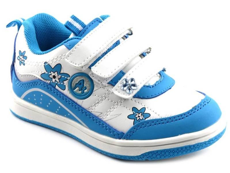 Buty sportowe dziecięce AMERICAN CLUB CA134-00972, biało-niebieskie