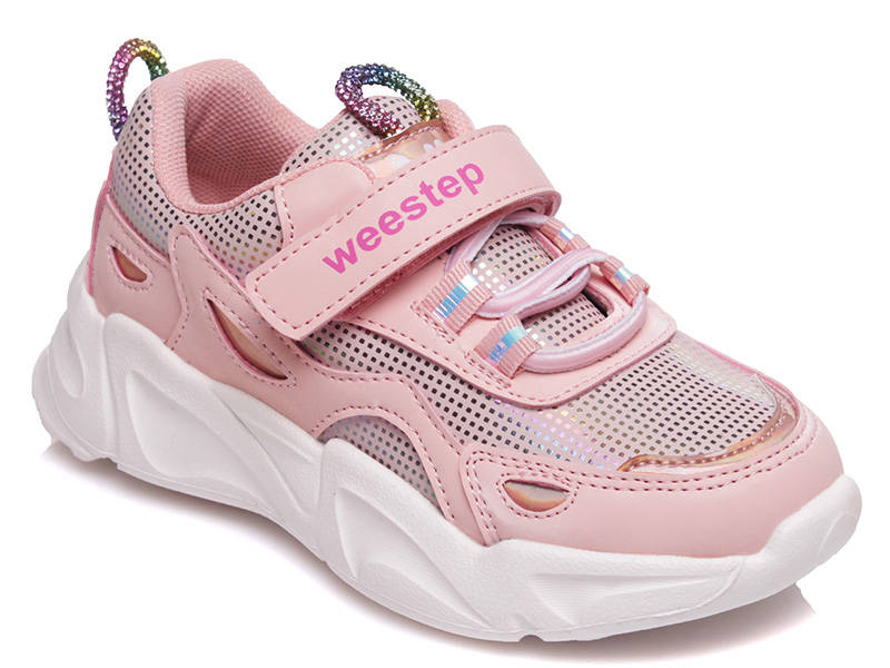 Buty sportowe dziecięce, adidasy na rzepy - WEESTEP R983563602P, różowe