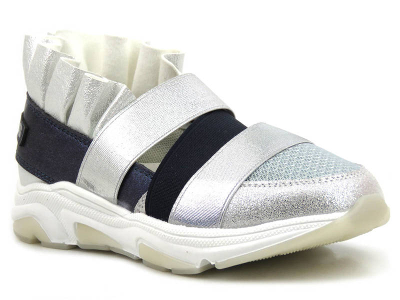Buty sportowe dziecięce z przewiewną, odkrytą cholewką - WEESTEP R537333917, srebrne