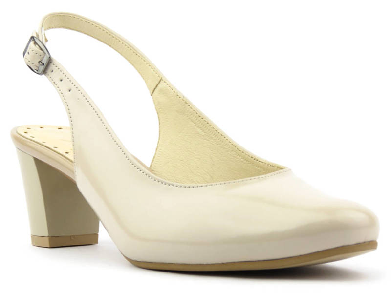 Eleganckie sandały damskie na obcasie - Agxbut 482, beżowe
