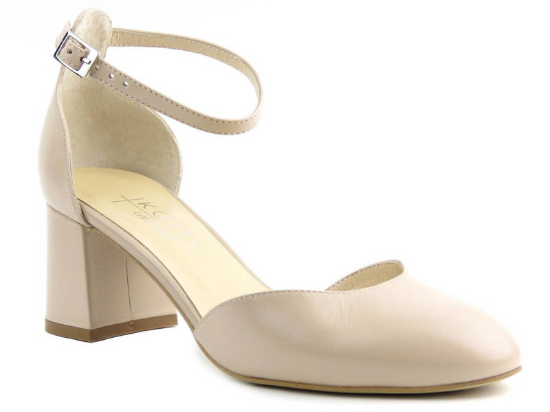 Eleganckie sandały damskie na obcasie - KOTYL 0661, beżowe