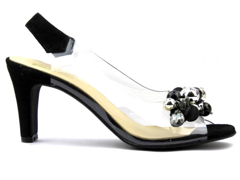 Eleganckie sandały damskie z silikonową cholewką - YOLANDA 2117, czarne