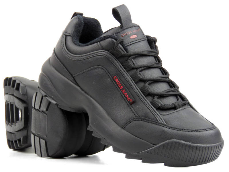 Masywne sneakersy damskie - CROSS JEANS EE2R4134C, czarne