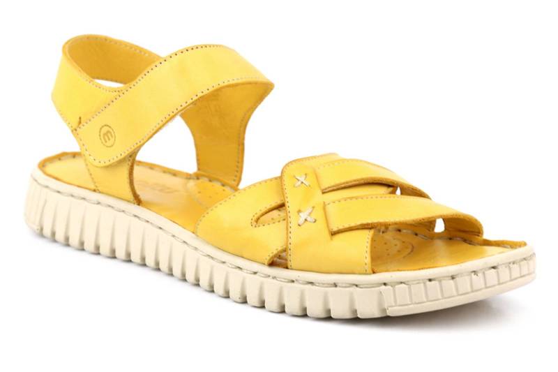 Miękkie, komfortowe sandały damskie ze skóry - Manitu 910145-06, żółte