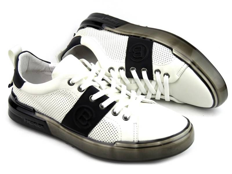 Miękkie, przewiewne buty sportowe męskie - JOHN DOUBARE QA209-8L-A20, białe