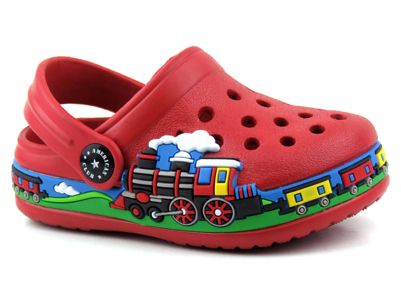 Piankowe klapki, sandałki dziecięce a la crocs - AMERICAN CLUB NH 45/22 NH 46/22, czerwone