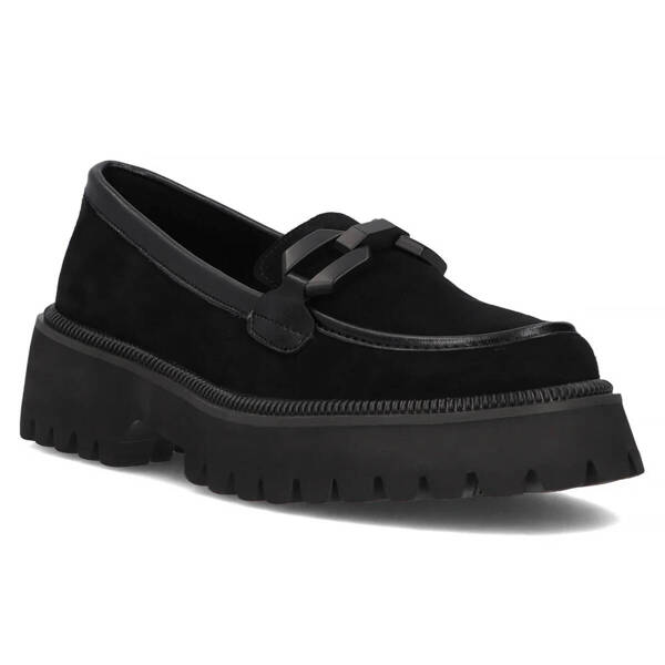 Półbuty, loafersy damskie  - Filippo DP6486/24, czarne