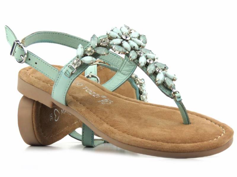 Sandały damskie, japonki z kryształkami - Marco Tozzi 2-28188-20