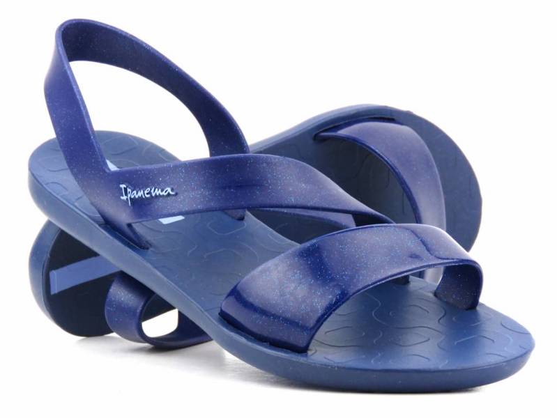 Sandały damskie sportowe - Ipanema 82429, niebieskie z brokatem 